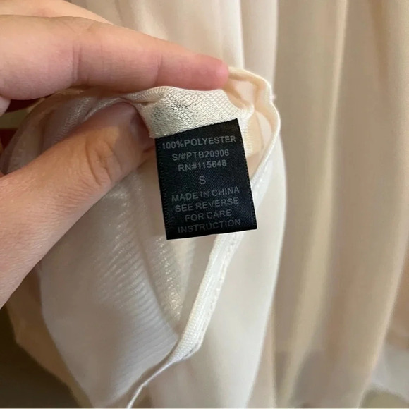 Black Brand Womens Sz S Cream Sleeveless Tank Blouse Flowy High Neck - Picture 4 of 8